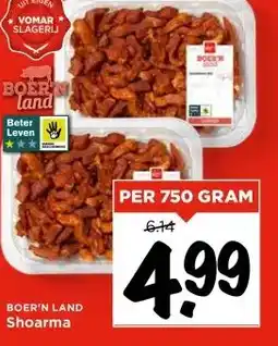 Vomar Voordeelmarkt BOER'N LAND Shoarma aanbieding