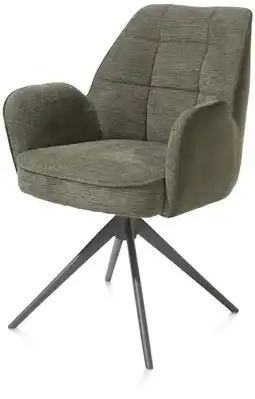 Henders & Hazel Bell, armstoel - graphiet frame - draaibaar - pocket - combi Calabria / Vada - mosgroen aanbieding