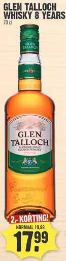 Super Dirck 3 GLEN TALLOCH WHISKY 8 YEARS aanbieding