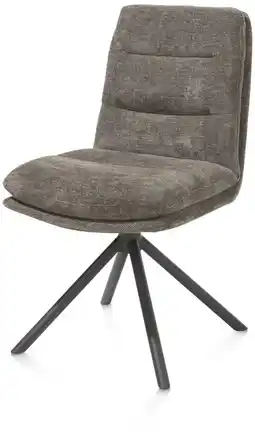 Henders & Hazel Mia, eetkamerstoel - draaibaar - graphiet frame - stof Livigno - bruin aanbieding