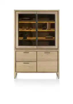 Henders & Hazel Nystead, buffet 140 cm. - 1-deur + 2-glasdeuren + 2-laden (+ LED) aanbieding