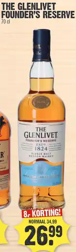 Super Dirck 3 THE GLENLIVET FOUNDER'S RESERVE aanbieding