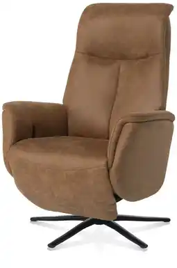 Henders & Hazel Nocara, relax-fauteuil - manueel - zwarte poot - vaste hoofdsteun - stof Oregon - Desert aanbieding