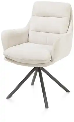 Henders & Hazel Mia, armstoel - draaibaar - graphiet frame - stof Livigno - Creme aanbieding