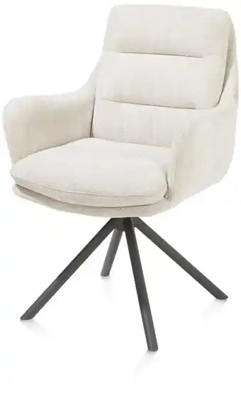 Henders & Hazel Mia, armstoel - draaibaar - graphiet frame - stof Livigno - Creme aanbieding