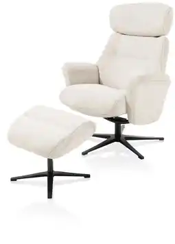 Henders & Hazel Lazaro, relaxfauteuil (incl. poef) - stof Livigno - Creme aanbieding