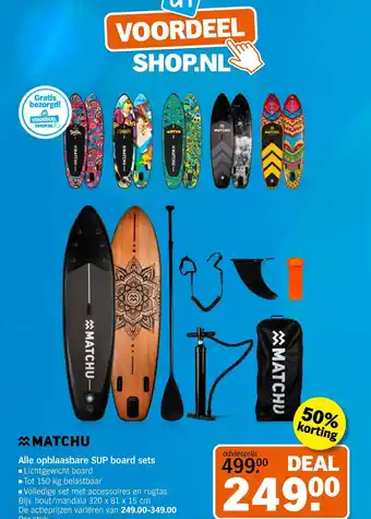 Albert Heijn Alle opblaasbare SUP board sets aanbieding