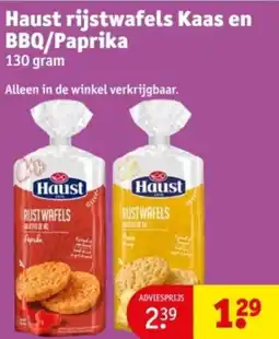 Kruidvat Haust rijstwafels Kaas en BBQ/Paprika aanbieding