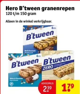 Kruidvat Hero B'tween granenrepen aanbieding