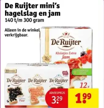 Kruidvat De Ruijter mini's hagelslag en jam aanbieding