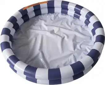 Bol.com Swim Essentials Opblaasbaar Zwembad - Baby & Kinder Zwembad - Blauw/Wit Gestreept - Ø 100 cm aanbieding