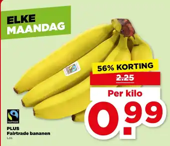 PLUS PLUS Fairtrade bananen aanbieding