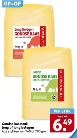 Hoogvliet Goudse kaasstuk jong of jong belegen aanbieding