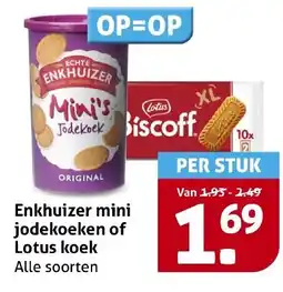 Hoogvliet Enkhuizer mini jodekoeken of Lotus koek aanbieding