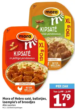 Hoogvliet Mora of Hebro saté, balletjes, loempia's of broodjes aanbieding