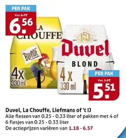 Hoogvliet Duvel, La Chouffe, Liefmans of 't IJ aanbieding