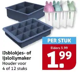Hoogvliet IJsblokjes- of ijslollymaker aanbieding