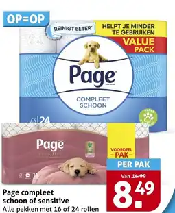 Hoogvliet Page compleet schoon of sensitive aanbieding