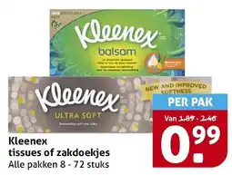 Hoogvliet Kleenex tissues of zakdoekjes aanbieding