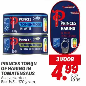 Dekamarkt Princes Tonijn of haring in Tomatensaus aanbieding