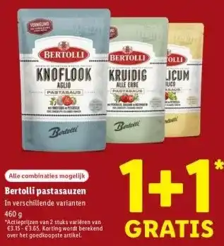 Lidl Bertolli pastasauzen aanbieding