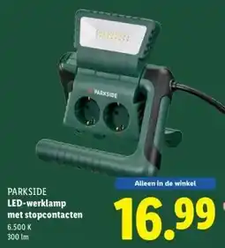 Lidl LED-werklamp met stopcontacten aanbieding