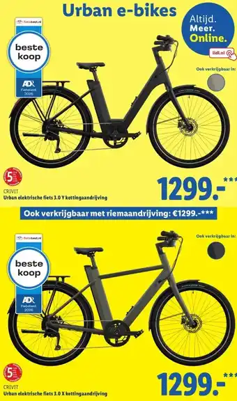 Lidl Urban elektrische fiets 3.0 Y kettingaandrijving aanbieding
