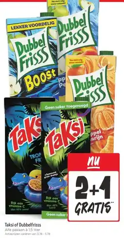 Jumbo Taksi of Dubbelfrisss Alle pakken à 1,5 liter aanbieding