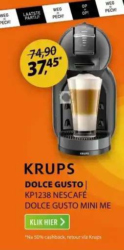 Expert Krups KP1238 NESCAFÉ Dolce Gusto Mini Me Zwart aanbieding