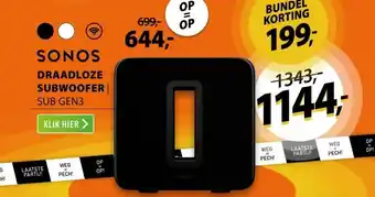Expert Sonos SUB Gen3 Zwart aanbieding