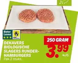 Dekamarkt Dekavers biologische slagers runder hamburgers aanbieding