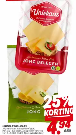 Dekamarkt Uniekaas 48+ kaas aanbieding