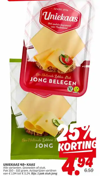 Dekamarkt Uniekaas 48+ kaas aanbieding