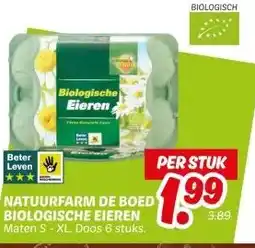 Dekamarkt NATUURFARM DE BOED BIOLOGISCHE EIEREN Maten S-XL. aanbieding