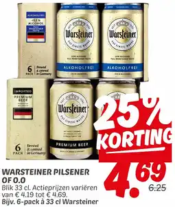 Dekamarkt Warsteiner pilsener of 0.0 aanbieding