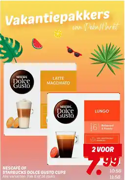 Dekamarkt Nescafé of starbucks dolce gusto cups aanbieding