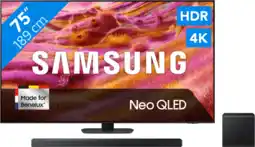 Coolblue Samsung 75 Neo QLED QN90F 4K (2025) + Samsung HW-QS700F (2025) aanbieding