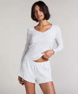 Hunkemoller Hunkemöller Pyjamaset Rib Blauw aanbieding
