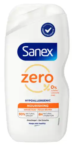 De Online Drogist Sanex Zero 0% Dry Skin Douchegel 400ML aanbieding