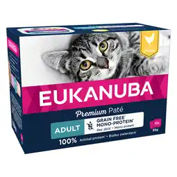 Zooplus Inhoud: 48x85g Eukanuba Grain Free Adult Kip Nat Kattenvoer aanbieding