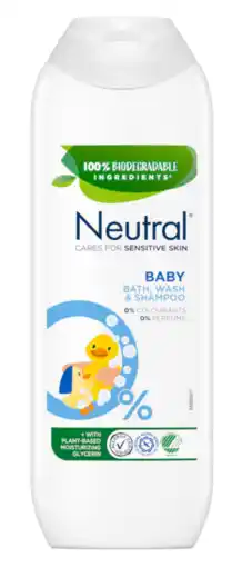 De Online Drogist Neutral Baby Bath Wash & Shampoo 0% 250ML aanbieding