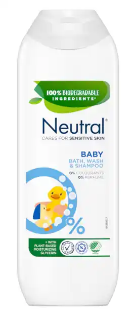 De Online Drogist Neutral Baby Bath Wash & Shampoo 0% 250ML aanbieding