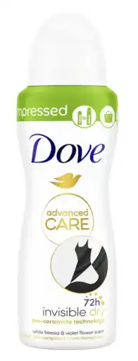 De Online Drogist Dove Invisible Dry Deospray White Freesia & Violet 100ML aanbieding