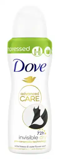 De Online Drogist Dove Invisible Dry Deospray White Freesia & Violet 100ML aanbieding