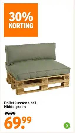 GAMMA Palletkussens set Hidde groen aanbieding