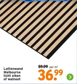 GAMMA Lattenwand Melbourne licht eiken of walnoot aanbieding