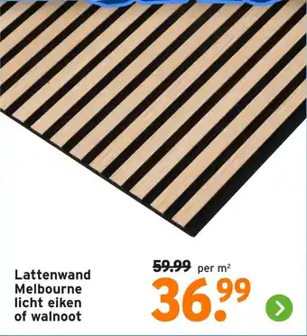 GAMMA Lattenwand Melbourne licht eiken of walnoot aanbieding