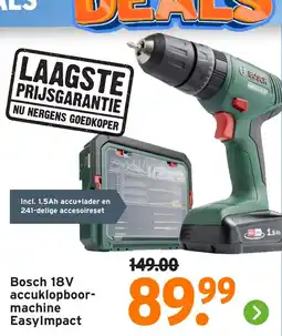 GAMMA Bosch 18V accuklopboor machine EasyImpact aanbieding