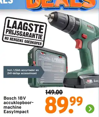 GAMMA Bosch 18V accuklopboor machine EasyImpact aanbieding