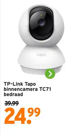 GAMMA TP-Link Tapo binnencamera TC71 bedraad aanbieding
